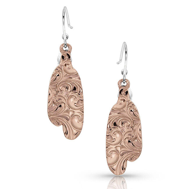 Montana Silversmiths Gift of Rose Gold Freedom Feather Earrings image number null
