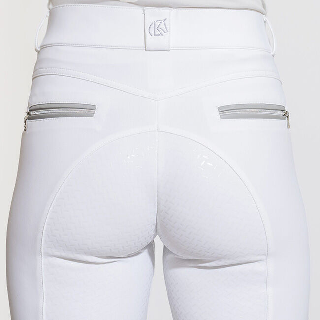 KL Select Women's Gabrielle Full Seat Breech - White/Gray image number null