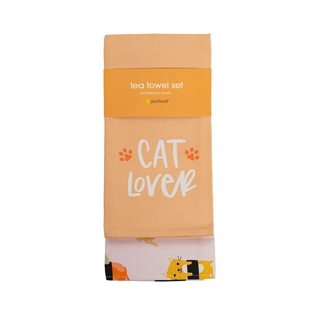 Pearhead Cat Lover & Sushi Cats Tea Towel Set image number null