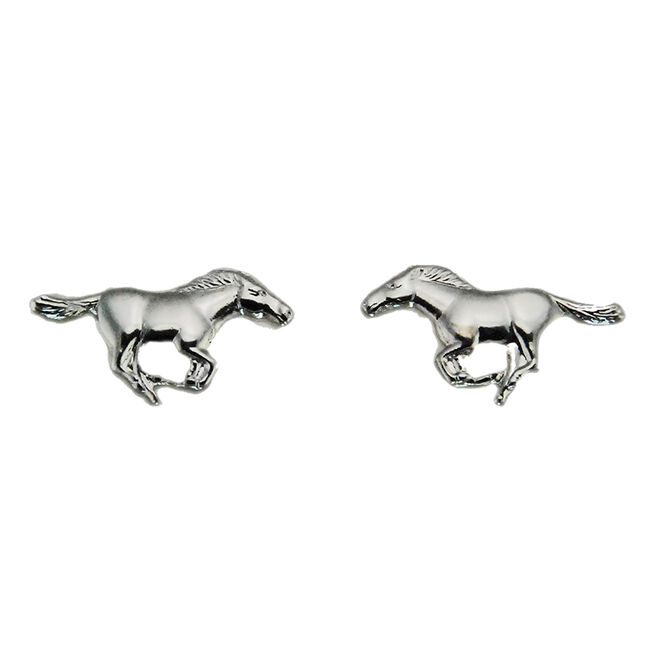 Finishing Touch of Kentucky Imitation Rhodium Finish Galloping Mustang Earrings image number null