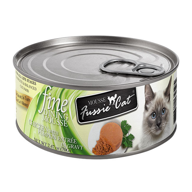 Fussie Cat Fine Dining Mousse - Chicken with Pumpkin Entree in Gravy - 2.47 oz image number null
