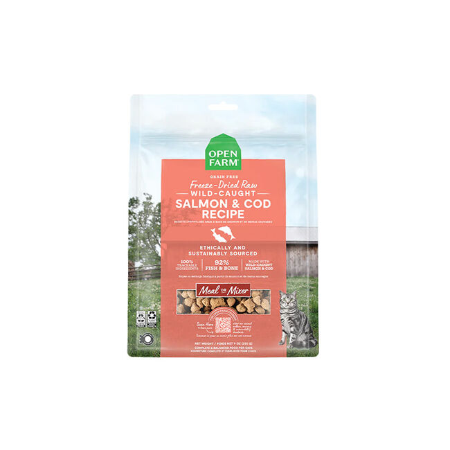 Open Farm Freeze-Dried Raw Cat Food - Wild-Caught Salmon & Cod Recipe image number null