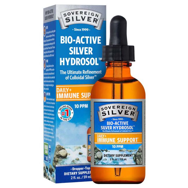 Sovereign Silver Bio-Active Silver Hydrosol - Daily+ Immune Support - Dropper-Top Bottle image number null