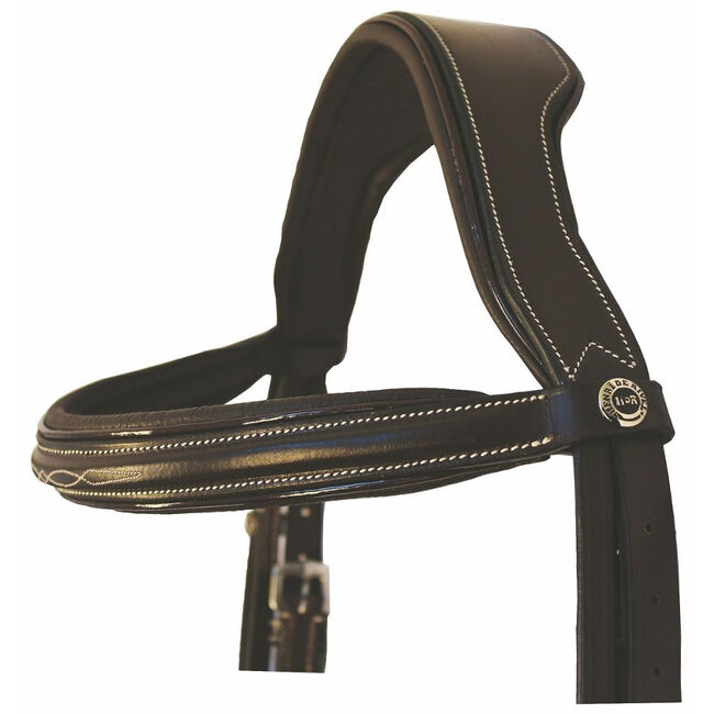 Henri de Rivel Pro Mono Crown Fancy Bridle with Patent Leather Piping image number null