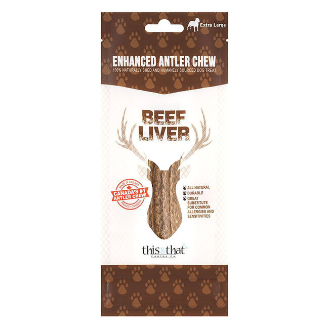 This & That Canine Co. Enhanced Antler Chew - Beef Liver image number null