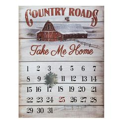 GiftCraft Take Me Home, Country Roads Holiday Calendar Plaque