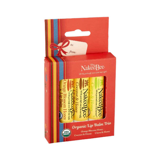 The Naked Bee Organic Holiday Lip Balm Trio image number null