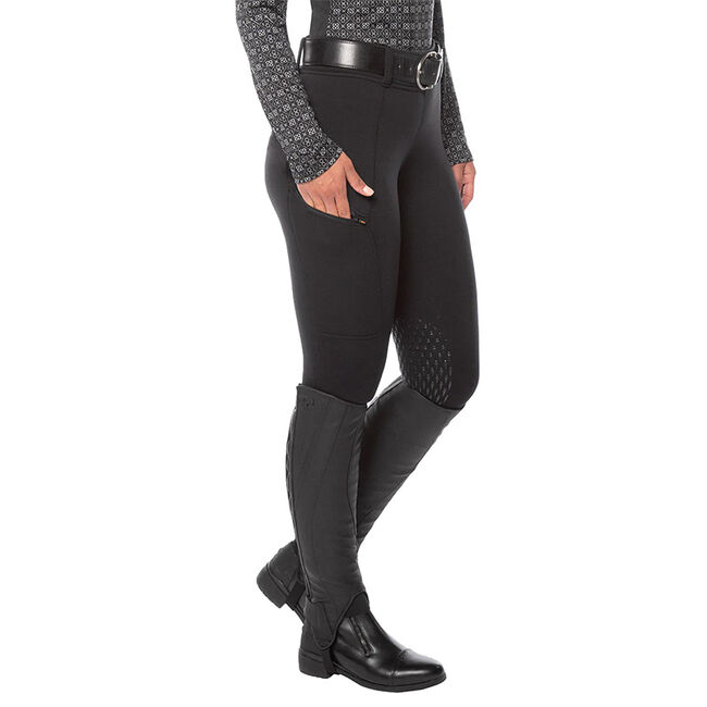 Kerrits Women's Power Stretch Knee Patch Pocket Tight - Black image number null