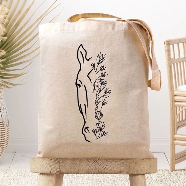 Dark Horse Dream Designs Canvas Tote Bag - Floral Horse Head image number null