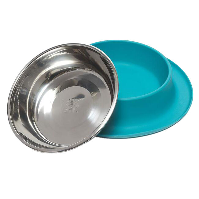 Messy Mutts Silicone Dog Feeder with Stainless Bowl image number null