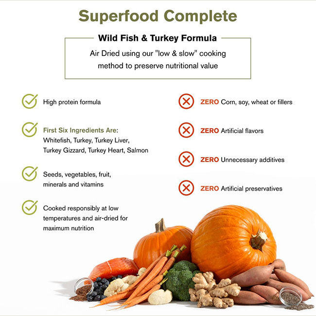 Badlands Ranch Superfood Complete Grain-Free Air-Dried Dog Food - Wild Fish & Turkey Recipe image number null