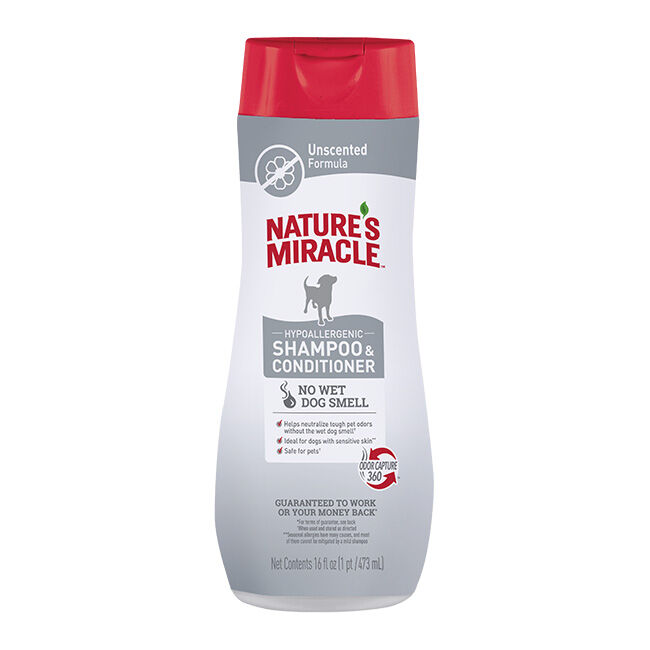 Nature's Miracle Skin & Coat Supreme Odor Control - Hypoallergenic Shampoo & Conditioner - Unscented 16 oz image number null