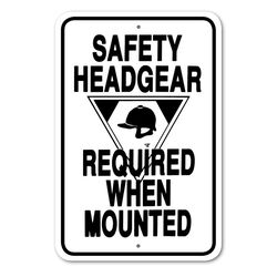 Noble Beasts Graphics "Safety Headgear Required" Sign