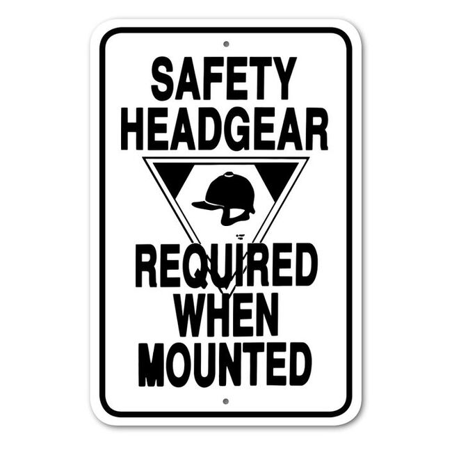 Noble Beast Graphics "Safety Headgear Required" Sign image number null