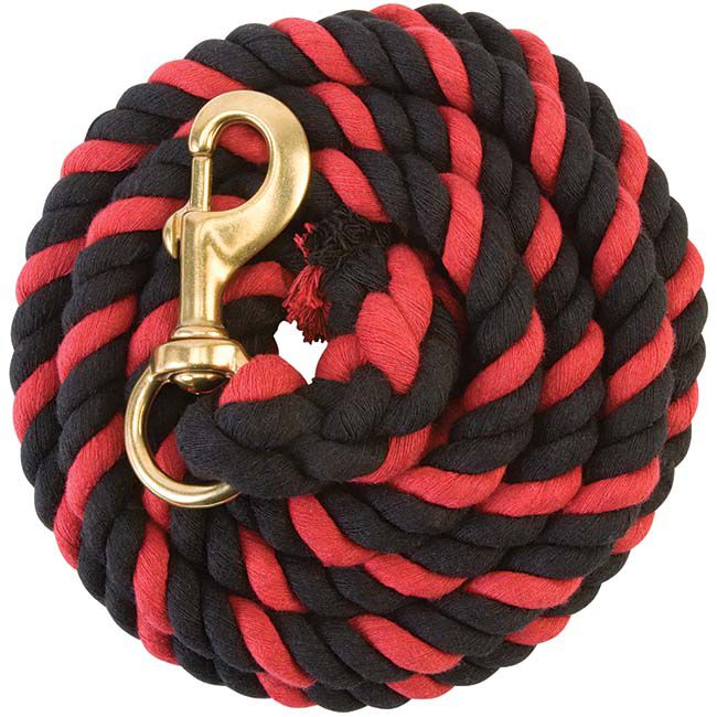 Weaver Equine Striped Cotton Lead Rope with Brass-Plated 225 Snap image number null