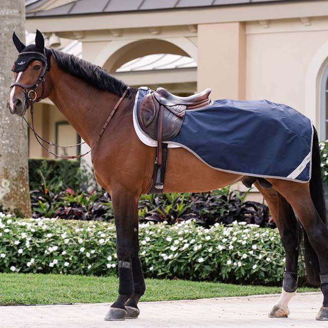 Horseware Amigo Ripstop Exercise Sheet - Navy/Titanium Grey image number null