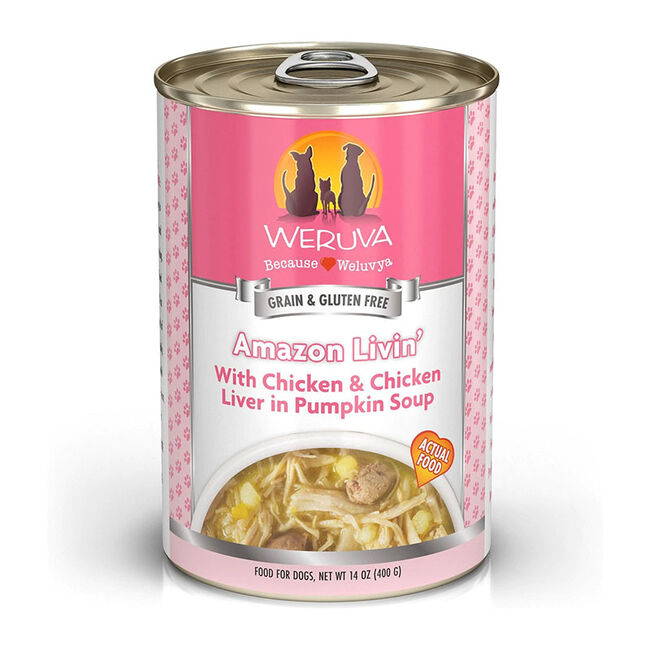 Weruva Classic Dog Food - Amazon Livin' (previously Nine Liver) with Chicken & Chicken Liver in Pumpkin Soup - 14 oz image number null