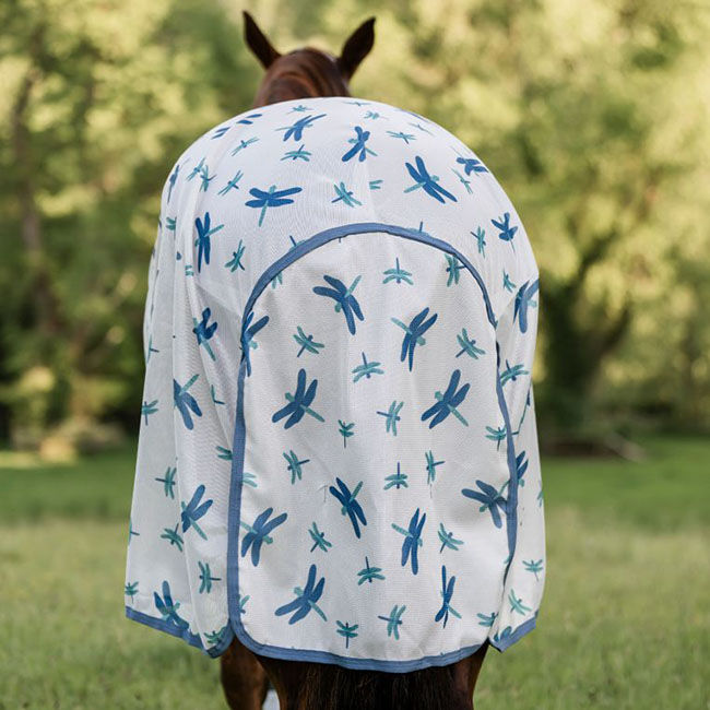 Horseware Amigo Bug Rug Fly Sheet - Dragonfly Print/Silver/Blue/Sage image number null