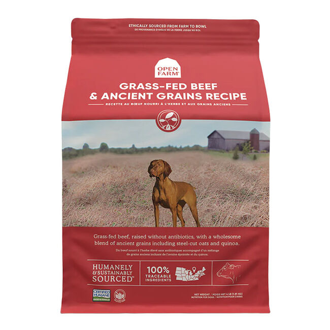 Open Farm Grass-Fed Beef & Ancient Grains Dry Dog Food image number null