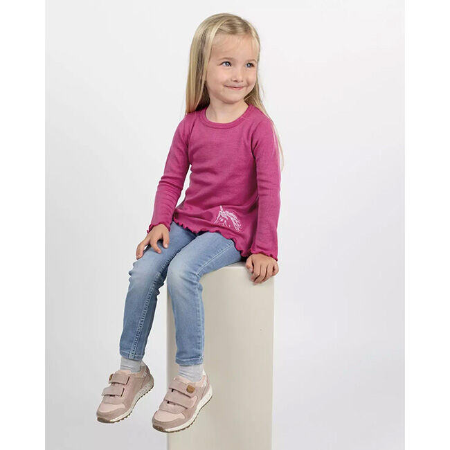 Engel Kids' Wool/Silk Blend Dress Top - Raspberry image number null