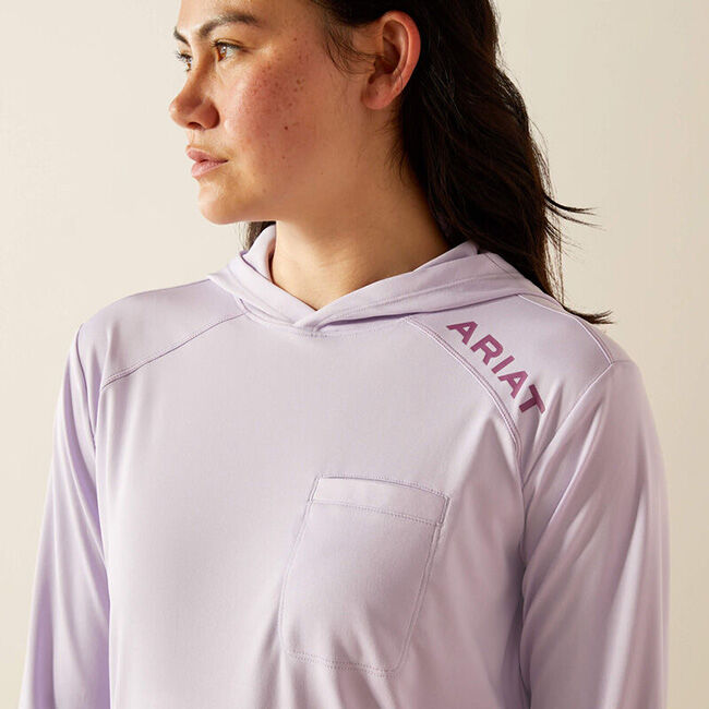 Ariat Women's Rebar Sunblocker Hooded T-Shirt - Pastel Lilac image number null