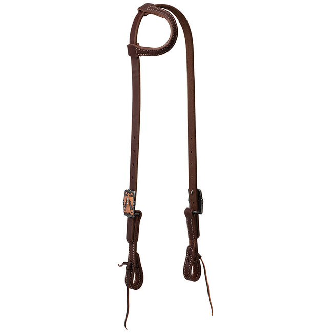Weaver Equine Working Tack Single Ear Headstall with Designer Hardware image number null