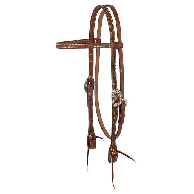 Weaver Equine Basin Cowboy Western Leather Sliding Ear Halter image number null