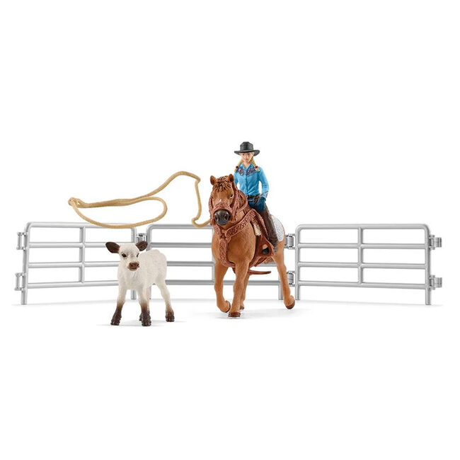 Schleich Cowgirl Team Roping Fun image number null