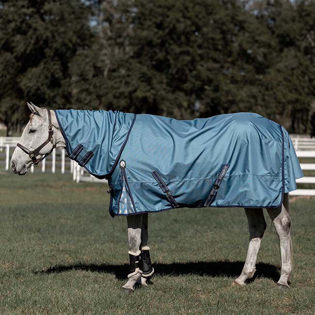 Equinavia Thunder 360 Heavyweight Turnout Blanket with Detachable Neck (300 g) - Bluestone image number null
