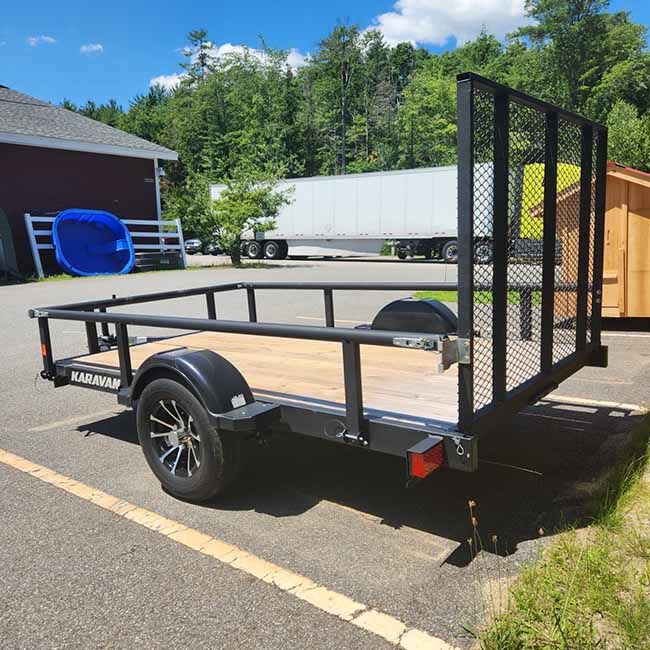 Karavan 6' x 10' Steel Utility Trailer with Fold-Down Rails image number null