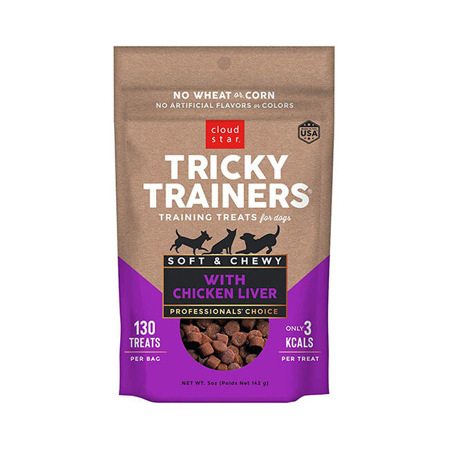Cloud Star Tricky Trainers Chewy Grain-Free Dog Treats with Chicken Liver image number null
