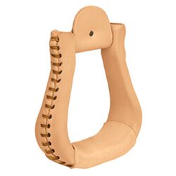 Weaver Natural Leather Covered Bell Stirrups