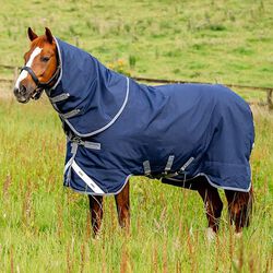 Horseware Rhino Plus Turnout with Vari-Layer (250g Medium) - Navy/Titanium Grey/Classic Blue