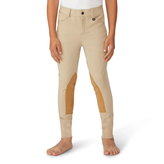 Ovation Boy's EuroWeave DX Suede Knee Patch Breech - Classic Show Tan image number null