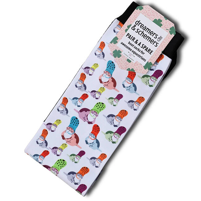 Dreamers & Schemers Boot Socks - Pair and a Spare - Croc Cat image number null