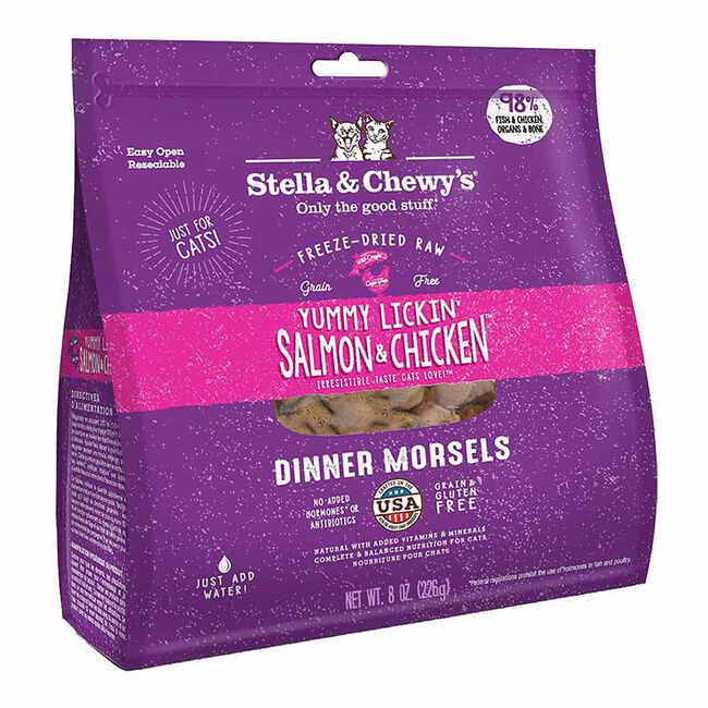 Stella & Chewy's Yummy Lickin' Salmon & Chicken Dinner Morsels Freeze Dried Cat Food image number null