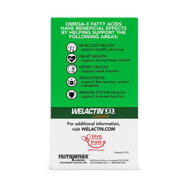 Nutramax Welactin Omega3 Fish Oil Skin and Coat Health Supplement