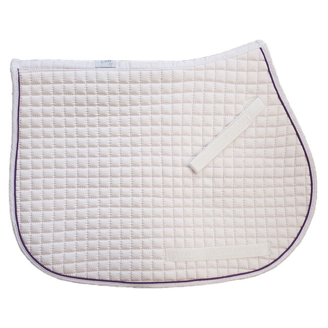 PRI Cotton Quilted All Purpose Square Pony Pad, White/Purple image number null