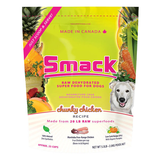 Smack Raw Dehydrated Super Food for Dogs - Chunky Chicken Recipe image number null