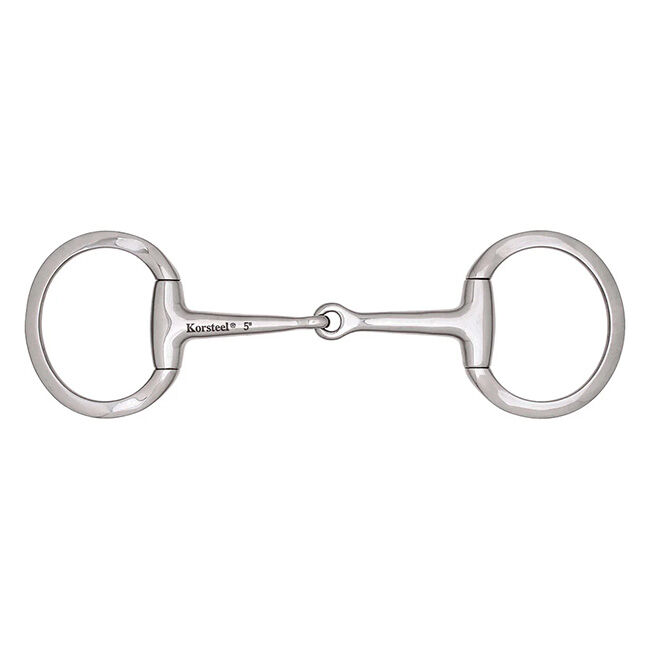 Korsteel Stainless Steel Medium Weight Solid Mouth Eggbutt Snaffle Bit image number null