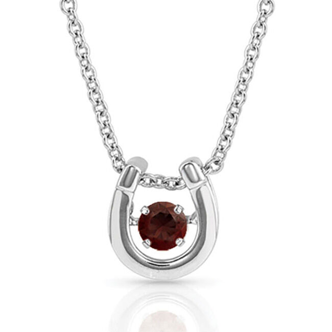 Montana Silversmiths Dancing Birthstone Horseshoe Necklace - January image number null