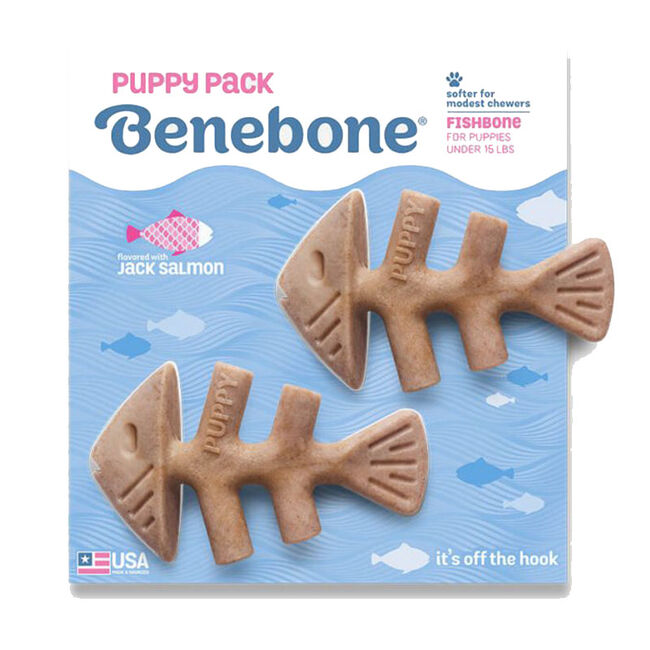 Benebone Puppy 2-Pack Fishbones - Jack Salmon Flavor image number null