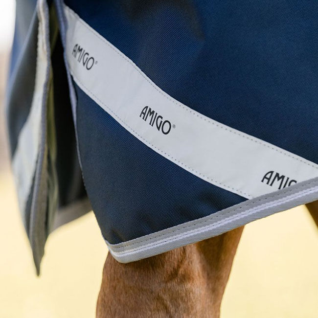 Horseware Amigo 1200D Turnout Blanket (250g) - Navy/Titanium Grey/Silver image number null