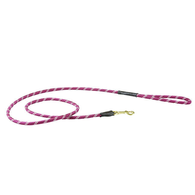 WeatherBeeta Rope & Leather Dog Lead - Burgundy/Brown image number null