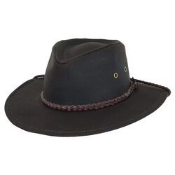 Outback Trading Co. Grizzly Oilskin Hat - Dark Brown