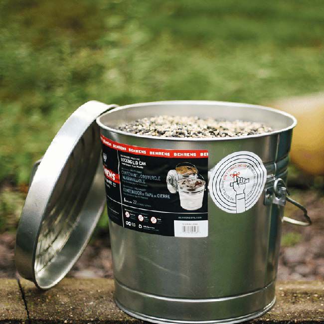 Behrens Galvanized Steel Garbage Can with Locking Lid - 10-Gallon Capacity image number null