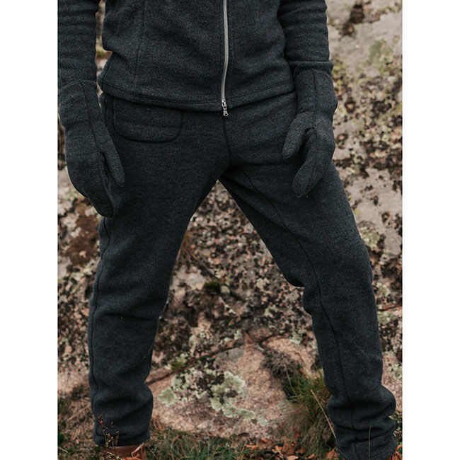 Ruskovilla Men's 100% Organic Merino Wool Fleece Pants - Anthracite image number null
