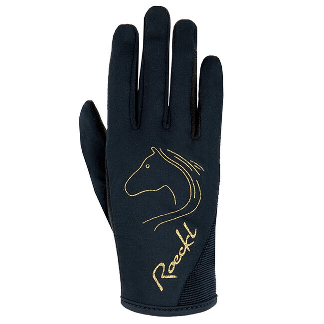 Roeckl Kids' Tryon Riding Gloves - Black/Gold image number null