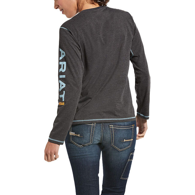 Ariat Women's Rebar Workman Logo Long-Sleeve T-Shirt - Charcoal Heather image number null