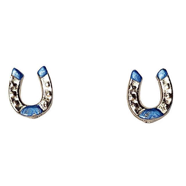Finishing Touch of Kentucky Two-Tone Horseshoe Sapphire Earrings image number null
